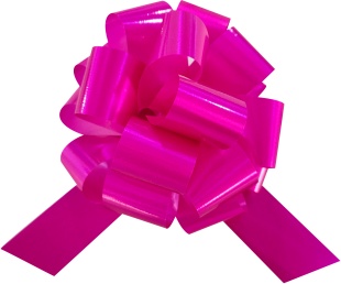 Бант Шар, Фуксия, Лаковый, 13 см, 1 шт. в упак. 