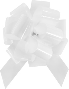 Бант Шар, Белый, Лаковый, 13 см, 1 шт. в упак. 